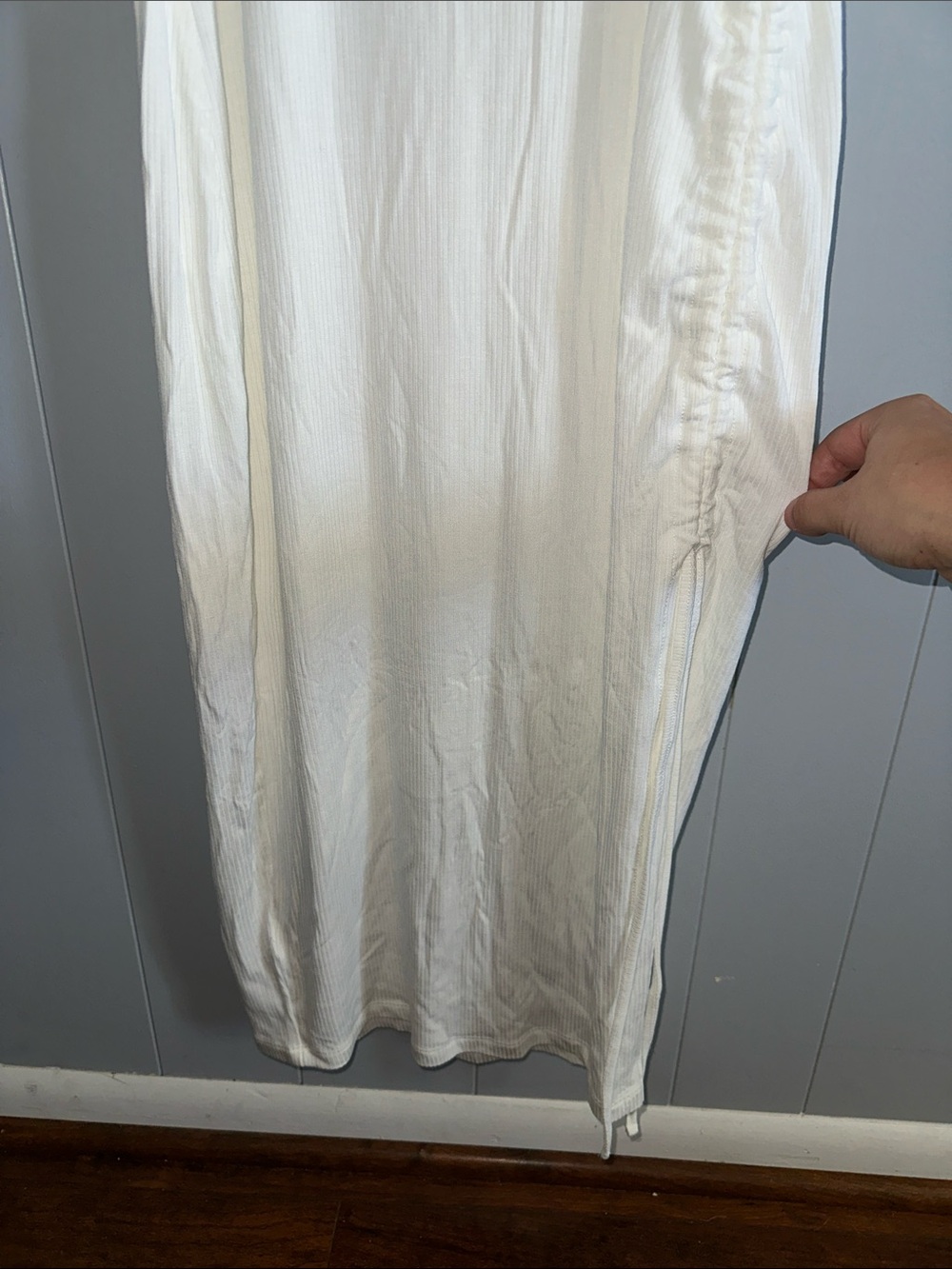 White Ribbed Maxi Dress - Picture 4 of 4